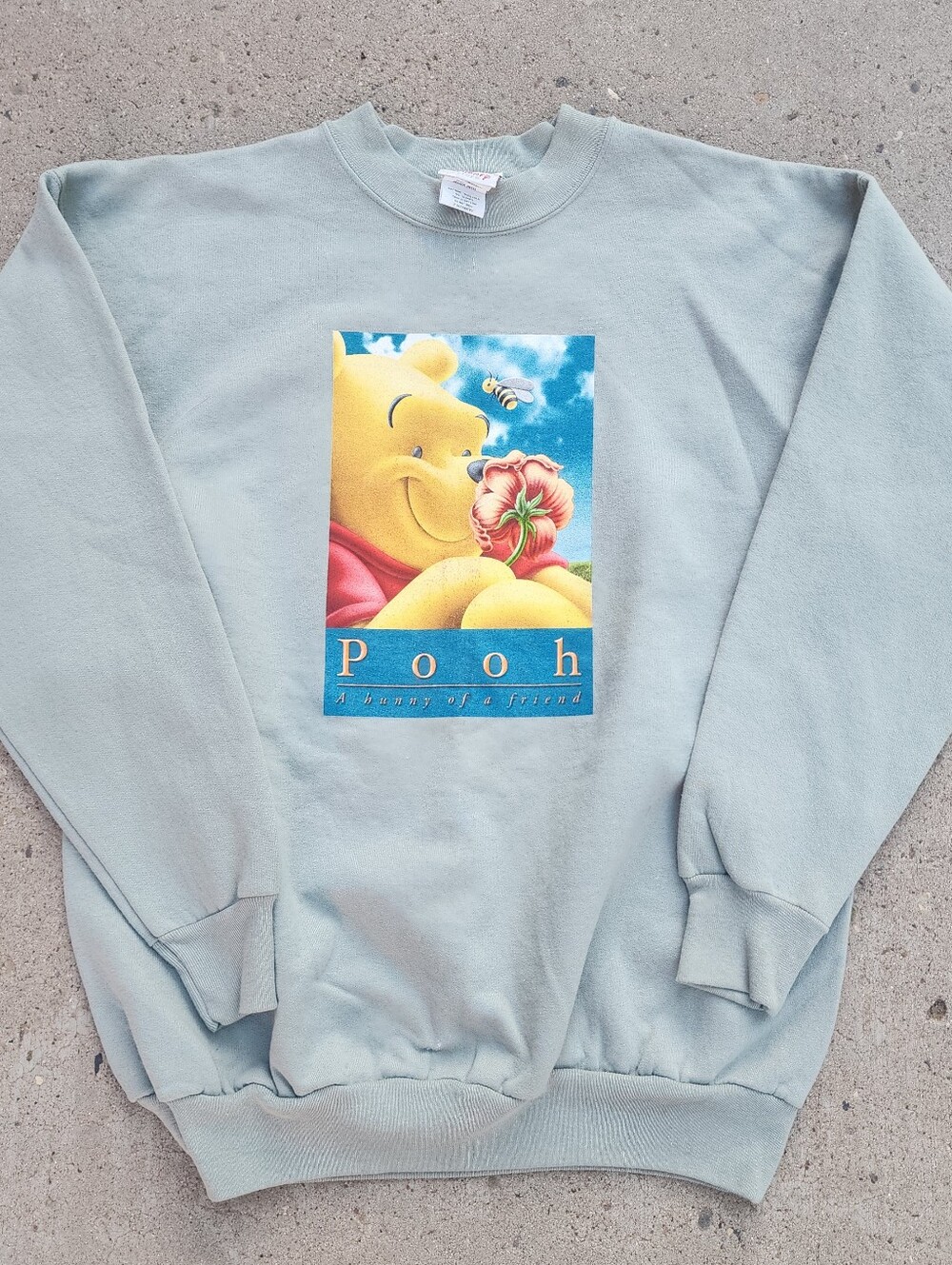 Disney Vintage 90's Winnie‎ The Pooh Crewneck Sweatshirt, Sage Green Sz M
